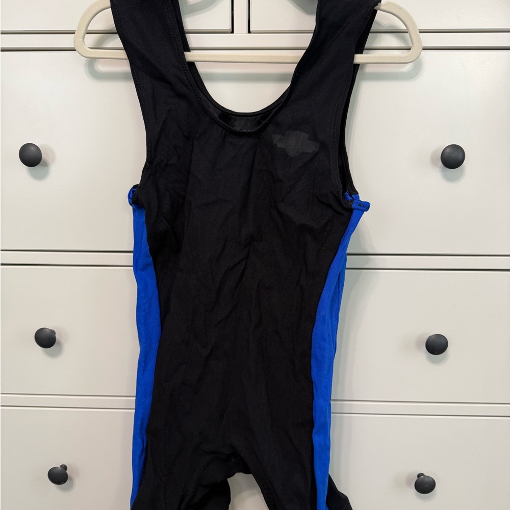 Titan Triumph Powerlifting Black and Blue Singlet